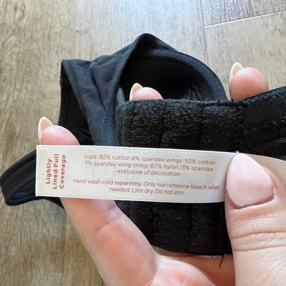 Cacique Black Lightly Lined Full Coverage Underwire‎ Cotton Bra 42C 5202 - Picture 5 of 6
